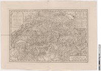 Landkarte "Carte de la Suisse, Ou l´on a marqué les routes suivies"