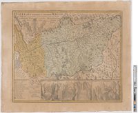 Landkarte "Vallesia superior, ac inferior, Wallis, le Valais, geographice repræsentata, cura et studio