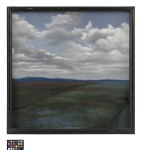 Pastellbild: Landschaft mit Wolken