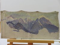 Ölbild: Alpenpanorama Zugspitze und Alpspitze