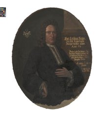 Ölbild: Porträt des Grimmaer Bürgermeisters Christian Huhn