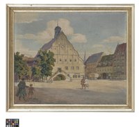 Ölbild: Rathaus Grimma