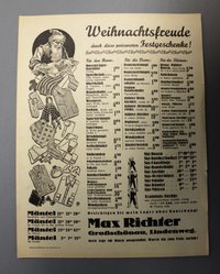 Werbeflyer Fa. Max Richter Bekleidungsgeschäft