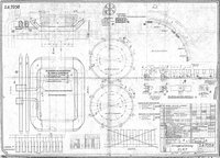 Konstruktionszeichnung der elektrischen Lokomotive E 95, Detailzeichnung Erregerwicklung Elektromotor ELM 7, 1926.