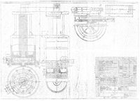 Konstruktionszeichnung der elektrischen Lokomotive E 95, Detailzeichnung Druckluftzylinder. 1926.