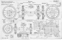 Konstruktionszeichnung Detailzeichnung des Führerhaus, Wasser- und Kohlenkastens der Dampflokomotive Gattung T 14, eine 4/6 gekuppelte Heissdampf - Güterzug - Tenderlokomotive der Preußischen Staatseisenbahnen, 1922