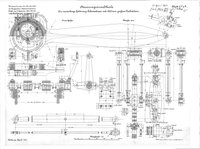 Konstruktionszeichnung Dampflokomotive Güterzuglokomitve Gattung G 7.1 der Preußischen Staatseisenbahnen, Detailzeichnung Steuerungseinzeltheile, 1909
