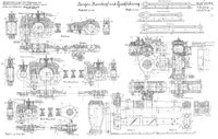 Konstruktionszeichnung Dampflokomotive Gattung P 8 der Preußischen Staatseisenbahnen