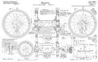 Konstruktionszeichnung Dampflokomotive Gattung P 8, Detailzeichnung Radsätze der fünfachsigen Personenzuglokomotive
