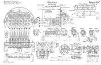 Konstruktionszeichnung Dampflokomotive Gattung P 8 der ehemals Preußischen Staatseisenbahnen, Detailzeichnung Überhitzer