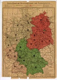 Deutschland mit Besatzungszonen und Postleitgebieten.