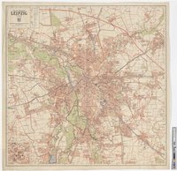 Plan der Messestadt Leipzig mit Vororten