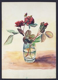 Rote Rosen in einem Glas