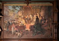 Wandgemälde im Festsaal mit Darstellung einer Beratung des Grafen Botho III.