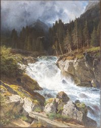 Steffan, Johann Gottfried: Wasserfall im Hochgebirge, um 1880