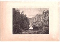 Bodetal: Teufelsbrücke mit Blick zur Rosstrappe, 1863 (aus: Meyers Konversationslexikon)