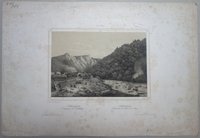 Bodetal: Wiese mit dem Bodefluss und der Blechhütte, 1838 (aus: Schroeder "Der Harz" N. F.)