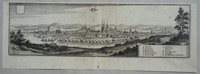 Ellrich: Stadt von Süden, im Hintergrund der Harz, 1650 (aus: Merian "Sachsen")