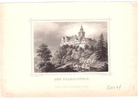 Falkenstein: Burg von Südosten, um 1854 (aus: Brückner "Harz-Album")