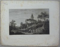Falkenstein: Burg von Südosten, 1844 (aus: Schweiger "Harz-Panorama")