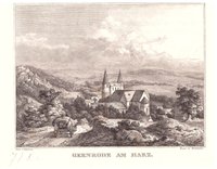 Gernrode: Stiftskirche von Nordosten, um 1844