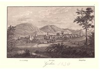 Goslar: Stadt von Nordosten vom Herzberg, 1834 (aus: Leske "Harzgebirge")