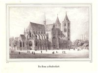 Halberstadt: Dom von Nordosten, um 1842 (aus: Pietzsch "Borussia")