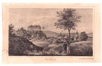 Herzberg am Harz: Schloss und Stadt von Süden, 1840 (aus: "Thüringen und der Harz")
