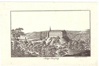 Herzberg am Harz: Schloss und Stadt von Osten, 1803 (Wiederhold: Stammbuchblatt)