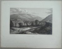 Ilsenburg: Stadt und Kloster von Nordosten, 1829 (aus: Jennings "Scenery")