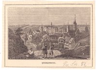 Quedlinburg: Stadt von Nordosten, um 1870 (aus einem niederländischen Harzführer)