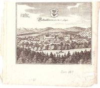 Michaelstein: Kloster von Nordwesten, 1654 (aus: Merian "Braunschweig")