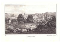 Osterode am Harz: Stadt von Westen, 1840 (aus: "Thüringen und der Harz")