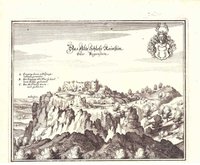 Regenstein: Burg von Südwesten, 1654 (aus: Merian "Braunschweig")