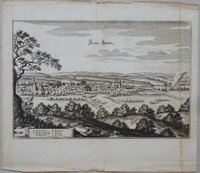 Gittelde: Ort von Nordwesten, 1654 (aus: Merian "Braunschweig")