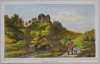 Scharzfeld: Burg Scharzfels: Burg aus der Ferne, 1840 (aus: "Thüringen und der Harz")