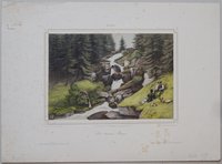 Steinerne Renne: Bach mit Wasserfall, 1838 (aus: Schroeder "Der Harz") koloriert