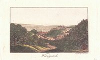 Wernigerode: Schloß und Stadt von Süden, um 1815 (Wiederhold: Stammbuchblatt)