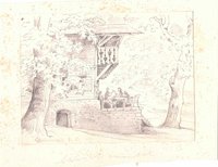 Terasse am Tierwärterhaus im Christianental, von Elise Crola, nach 1840