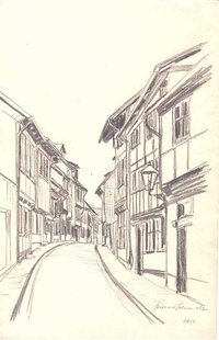 Straße in Wernigerode, von Richard Schmidt, 1914