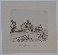 Ansicht des Jagdschloss Luisenhorst, gezeichnet von Breton, 8. August 1868