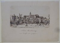 Schloss und Stiftskirche Quedlinburg, von Breton gezeichnet, 5. August 1868