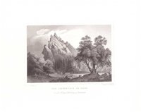 Ilsetal: Ilsestein vom Tal aus, 1854 (aus: Lange "Der Harz")