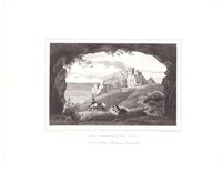 Regenstein: Felsen und Ruine aus südlicher Richtung, 1854 (aus: Lange "Der Harz")