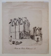 Klosterruine Walkenried von Osten, gezeichnet von Breton, 9. August 1868
