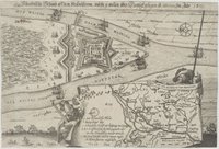 Schwedische Schantz uff dem Weißselstrom, welche 9 meilen über Dantzigk gelegen ist. Im Jahr 1627.
