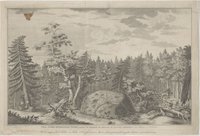 Vue des auf der Insel Lachta im Jahre 1768 gefundenen Steines Grom genannt, lang 44, breit 22, und hoch 27 Fuss
