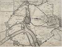 ABBILDUNG/ Welcher gestalt die Festung/ Rheinberg von Printz Friderich/ Henrichen, im Jahr 1633./ belägert und eingenomen/ worden.