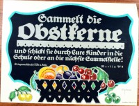 Plakat/Sammelaufruf "Sammelt die Obstkerne ...", 1. Weltkrieg