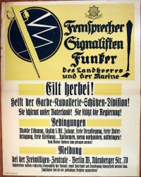 Plakat/ Oberschlesien "Fernsprecher Signalisten ...", 1919-1921, Aufstände Oberschlesien, Weimarer Republik